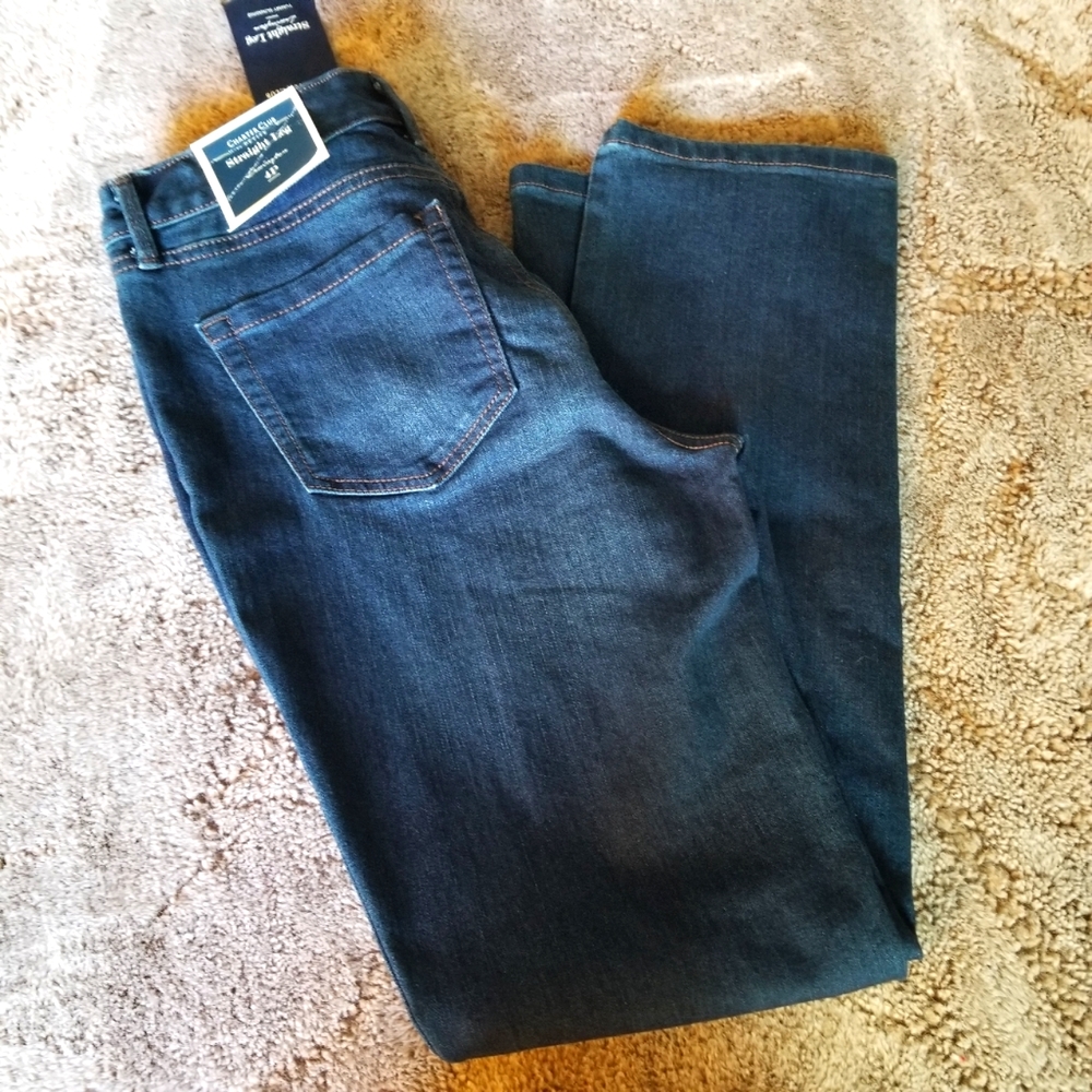 Charter Club Lexington straight leg, tummy slimming jeans in size 4P NWT